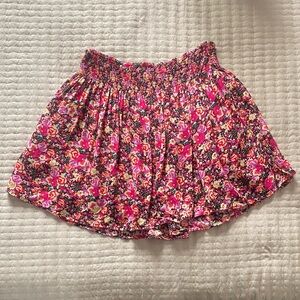 Express - Bright Pink & Black Floral Mini Skirt, Size XS